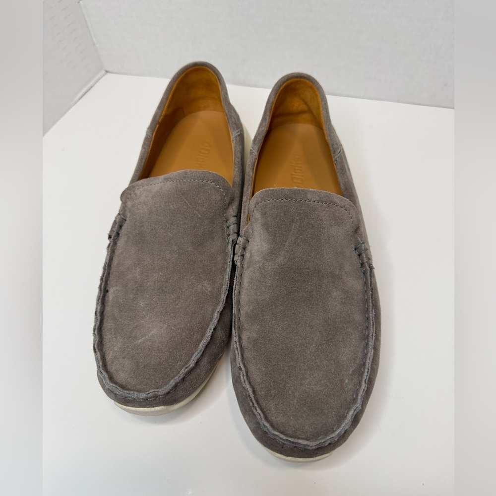 Olukai Suede Slip On Loafers Taupe Comfort Shoes
